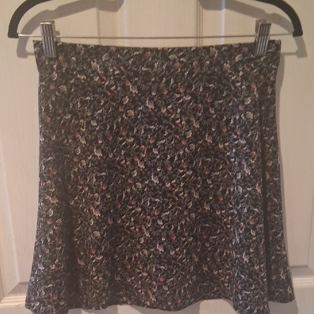 Floral Black Skirt